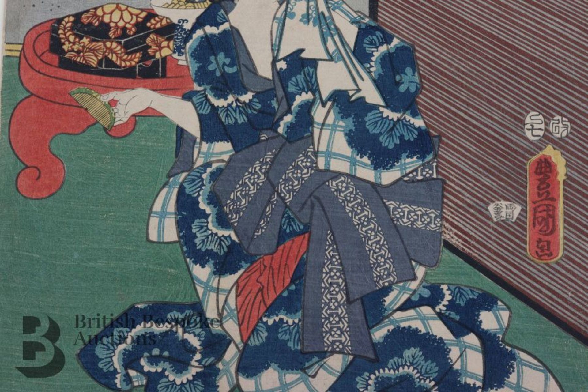 Utagawa Kunisada Woodblock Print - Image 4 of 6