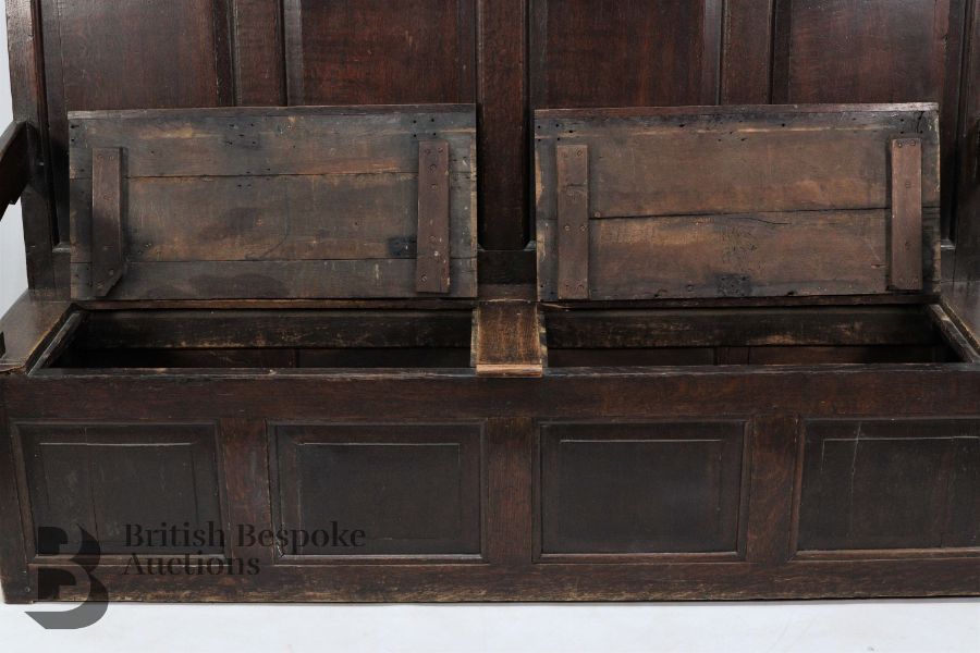 18th Century Double Monk's Bench - Image 3 of 7