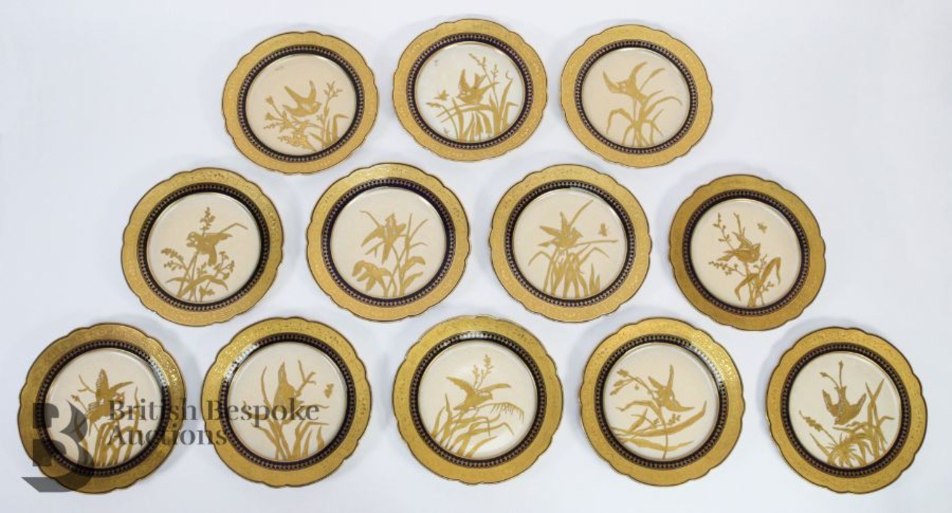 Twelve Gilded Cabinet Plates