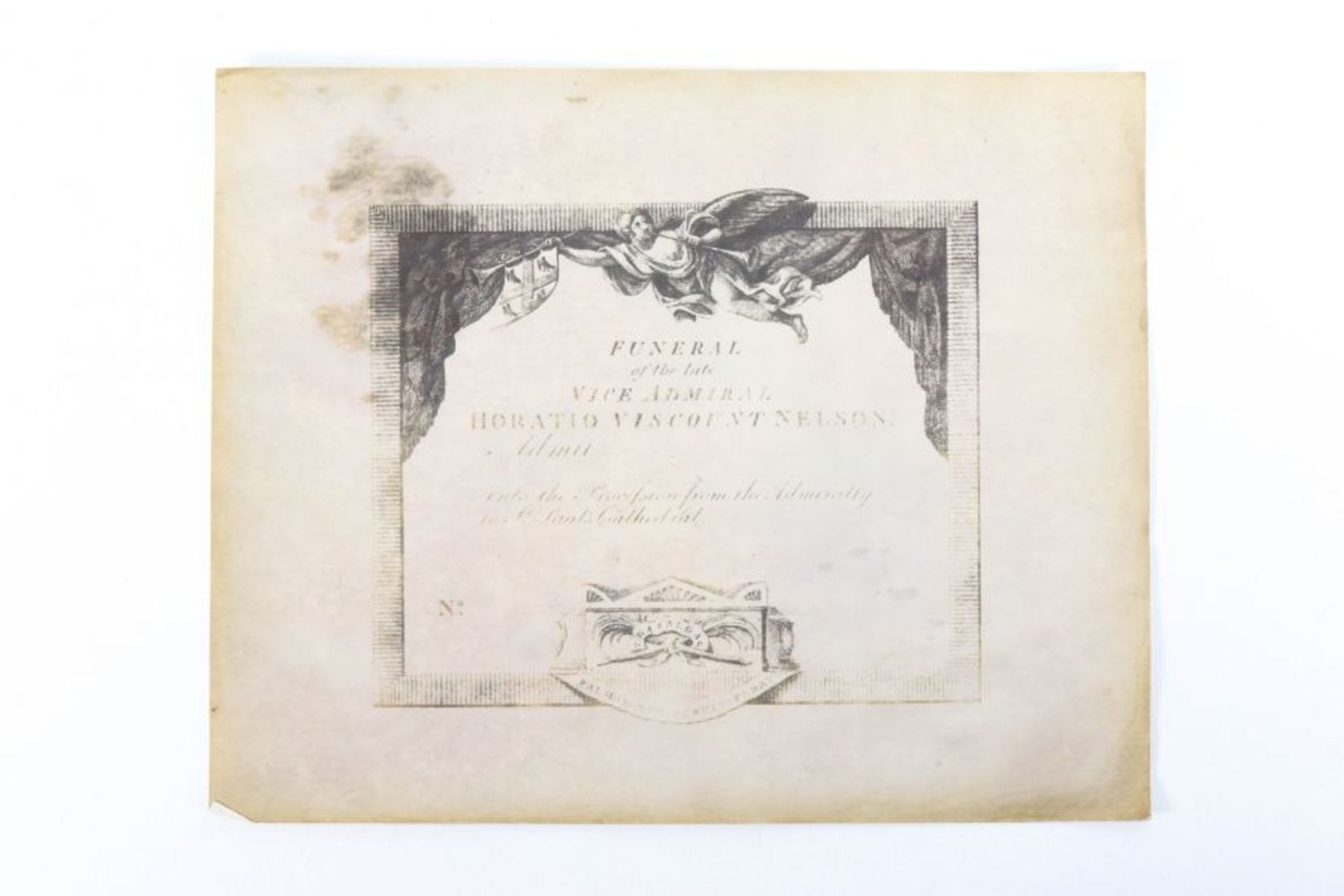 Facsimile of Nelson's Funeral Invitation