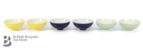 Six Chinese Monochrome Wine Bowls