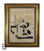 Harunobu Suzuki (1725-1770) Woodblock Print