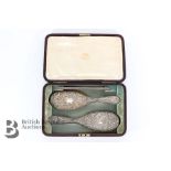 Edward VII Boxed Silver Vanity Set and Other Silver Vanity Items