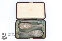 Edward VII Boxed Silver Vanity Set and Other Silver Vanity Items