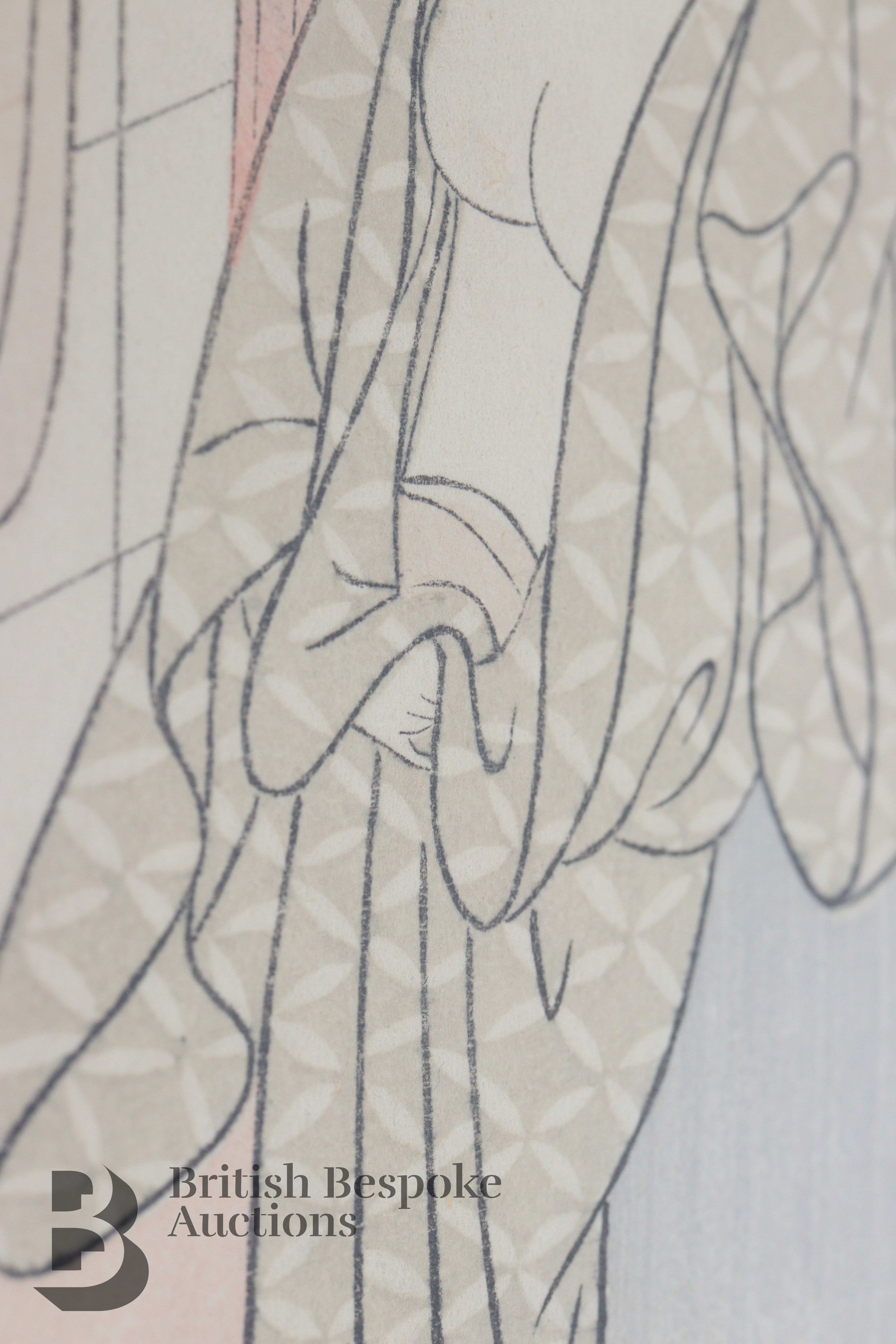 Attributed to Harunobu Suzuki (1725-1770) Partial Woodblock - Image 6 of 8
