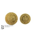 George III 1802 Half Guinea and George III 1810 Third Guinea