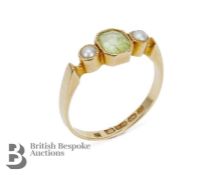 Antique Pearl and Peridot Ring