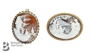 9ct Gold Shell Cameo Brooch