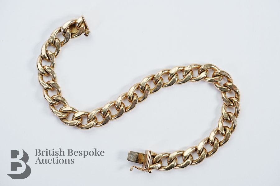 Italian 9ct Gold Curb Link Bracelet - Image 3 of 3