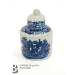 18th Century Blue and White Cannister and Cover