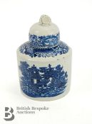 18th Century Blue and White Cannister and Cover