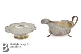 George VI Silver Dish and Elizabeth II Sauce Boat