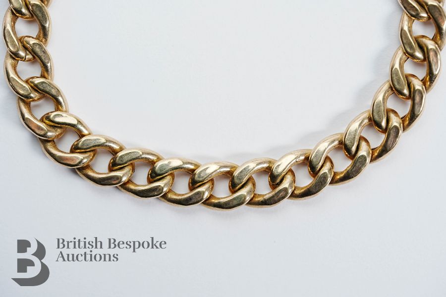 Italian 9ct Gold Curb Link Bracelet - Image 2 of 3