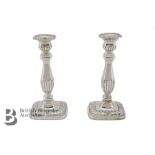 Pair of Silver Edward VII Candlesticks