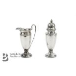 George V Silver Sugar Sifter and Milk Jug