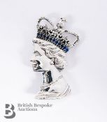 Silver Queen Elizabeth II Brooch