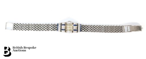 Art Deco Diamond and Sapphire Wrist Watch