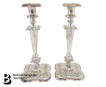 Pair of 19th Century Silver Plated Candlesticks