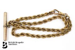 9ct Gold Rope Fob Chain