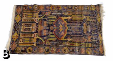 Unusual Wool Afghan Baluch Figural Rug