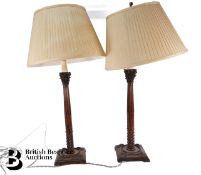 Pair of Fruitwood Lights