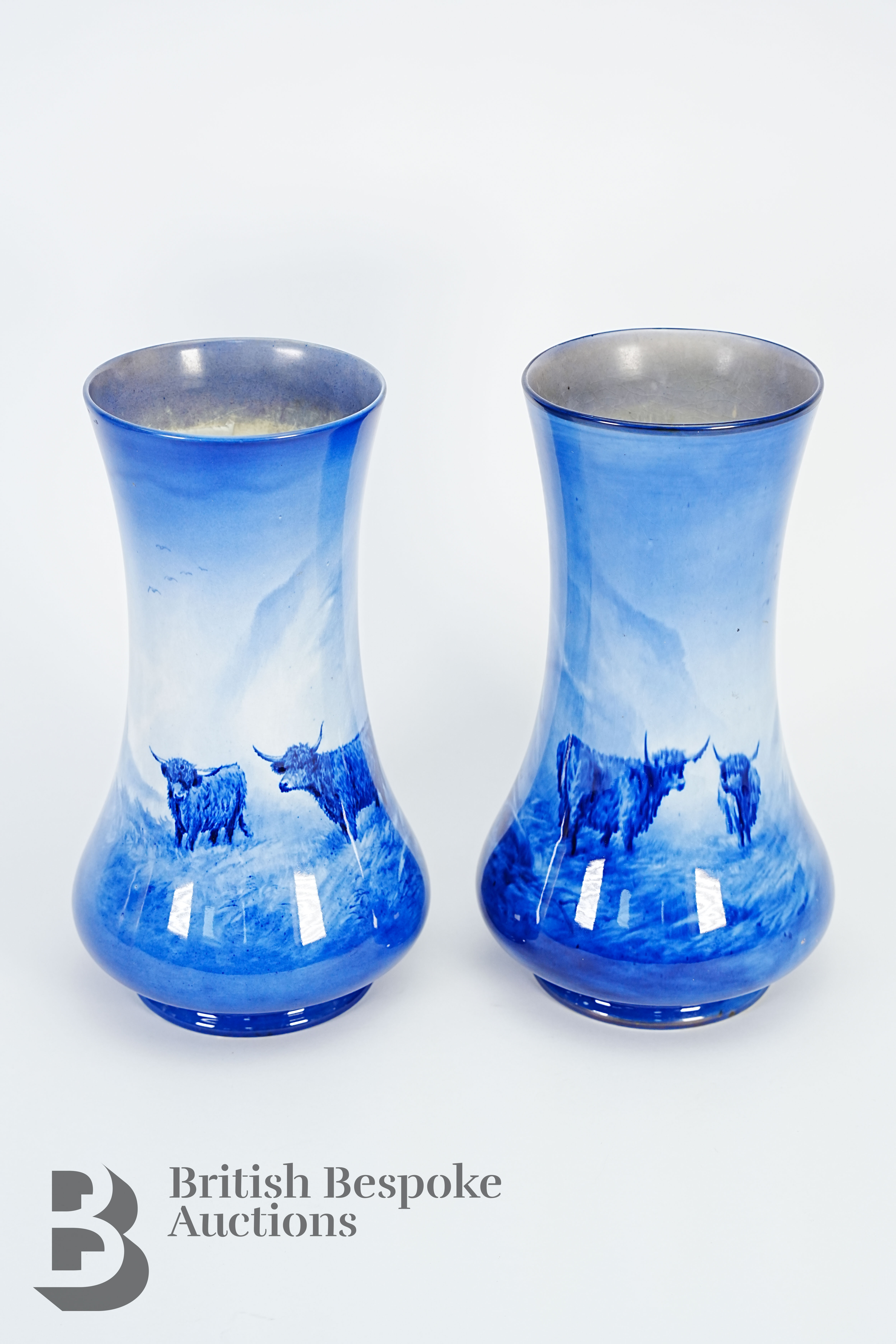 Two Pairs of Crown Devon Vases - Highland Cows - Image 4 of 8