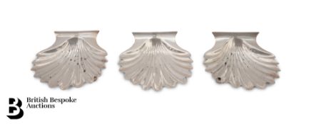 Three George III Crested Butter Shells