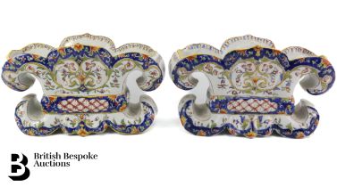 Pair of Majolica Jardiniere