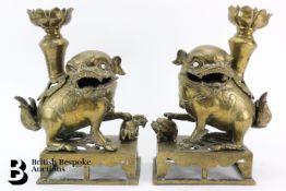 Pair of Brass Incense Burners