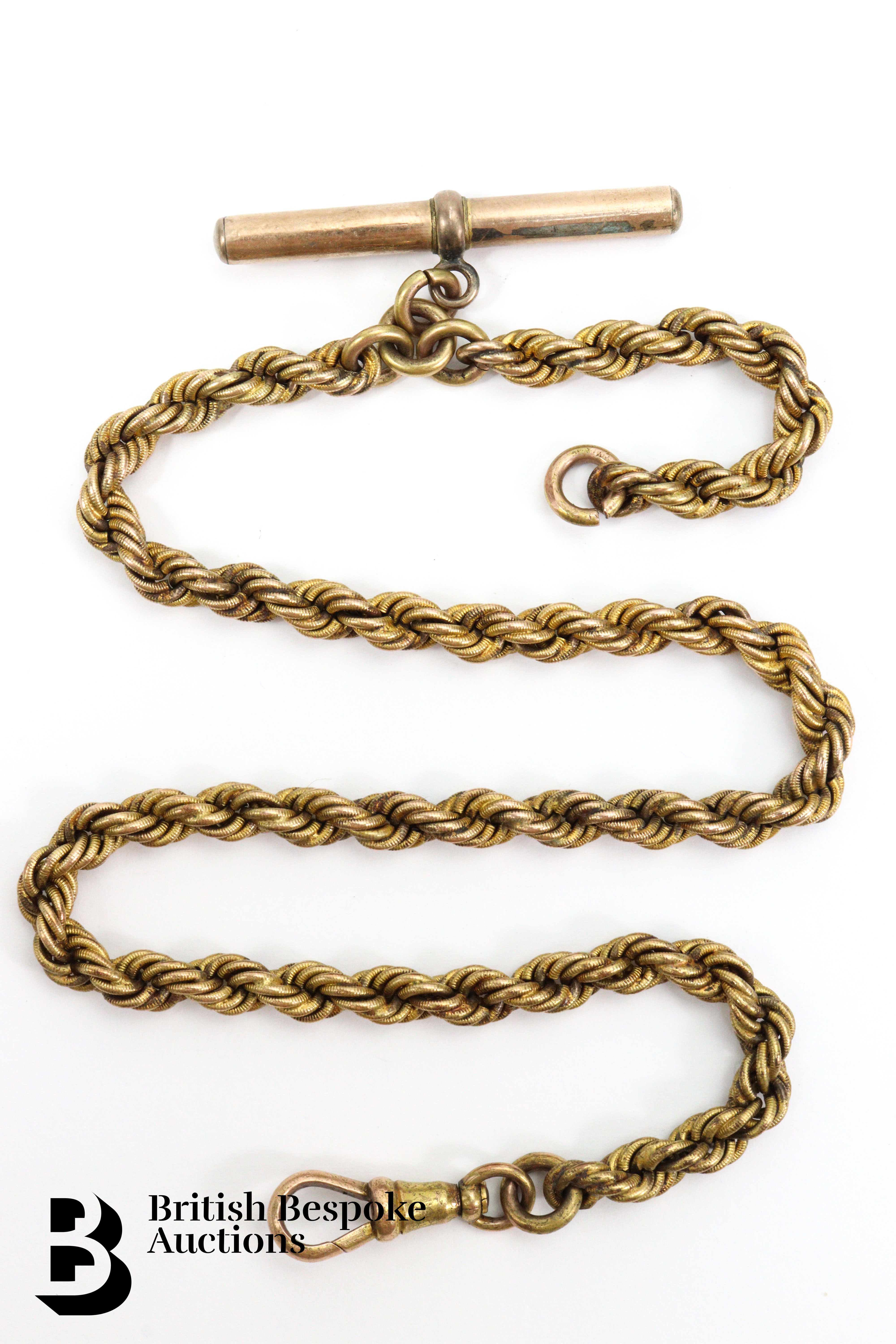 9ct Gold Rope Fob Chain - Image 2 of 7
