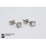 Pair of 18ct White Gold Diamond Solitaire Ear Studs