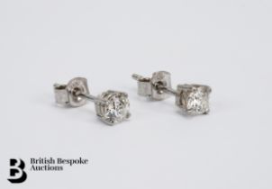 Pair of 18ct White Gold Diamond Solitaire Ear Studs
