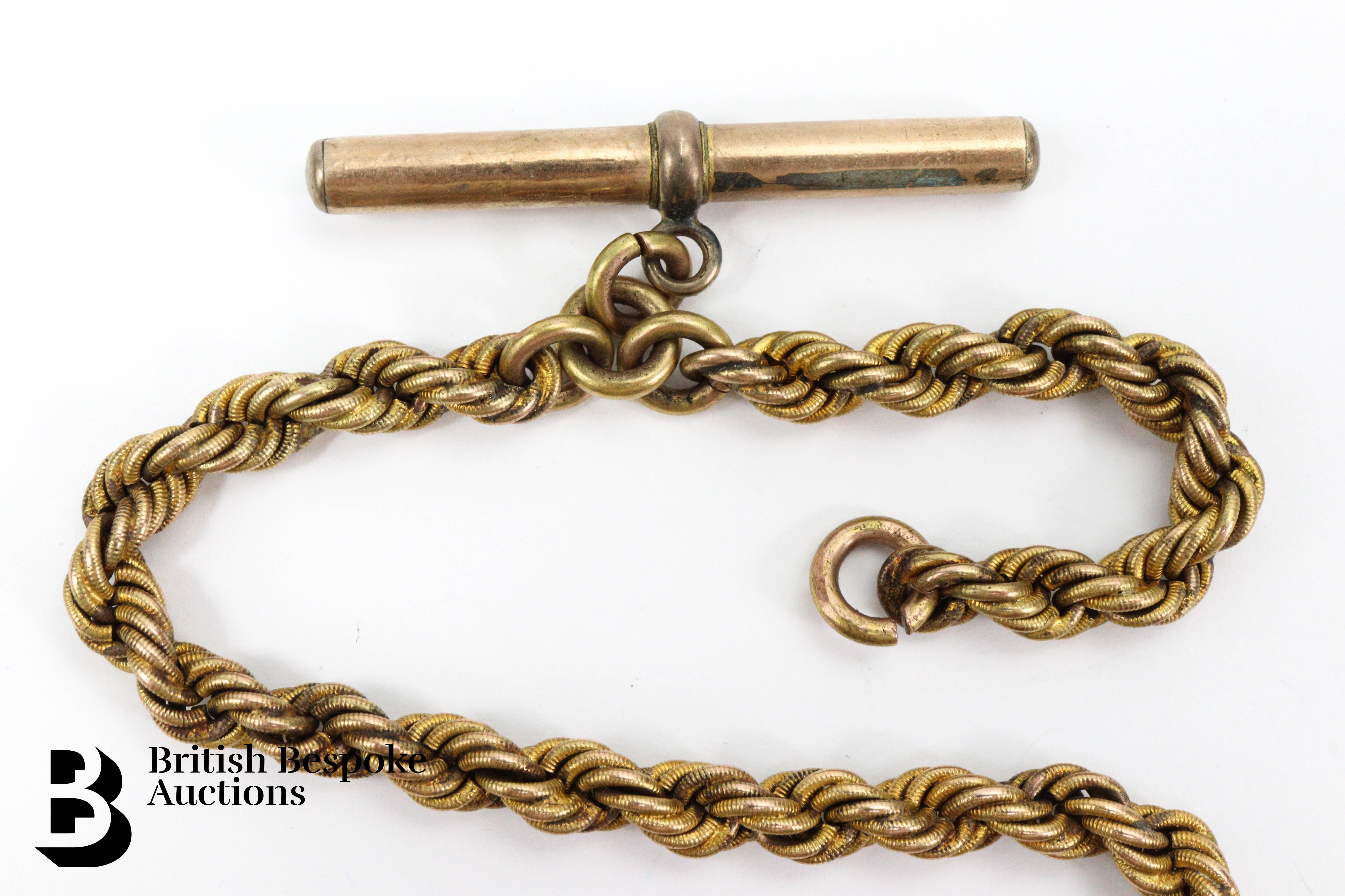 9ct Gold Rope Fob Chain - Image 3 of 7
