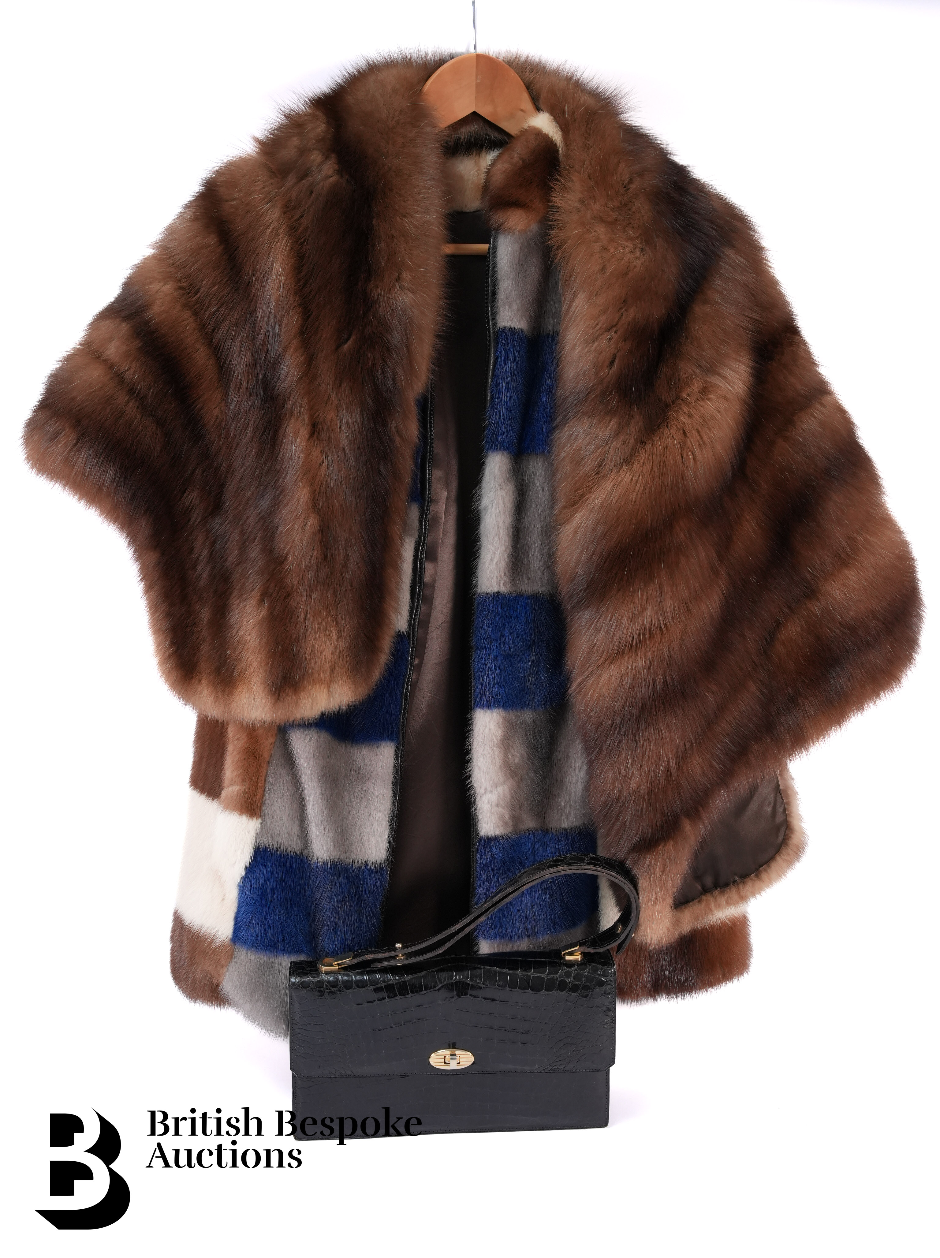 Coloured Mink Veste Vison, Two Mink Coats, and Crocodile Handbag