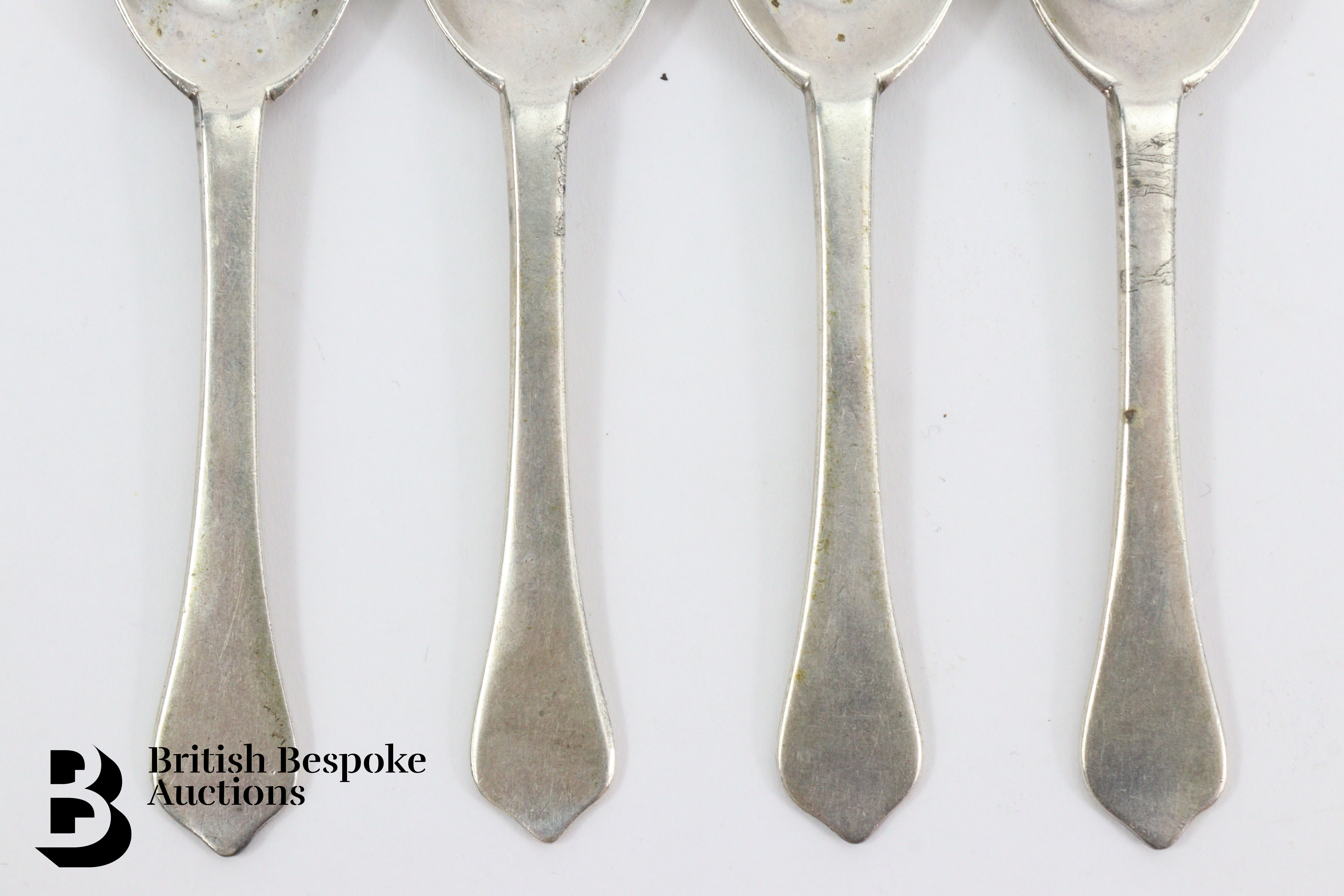 Set of Four Queen Anne Silver Spoons - Image 3 of 5