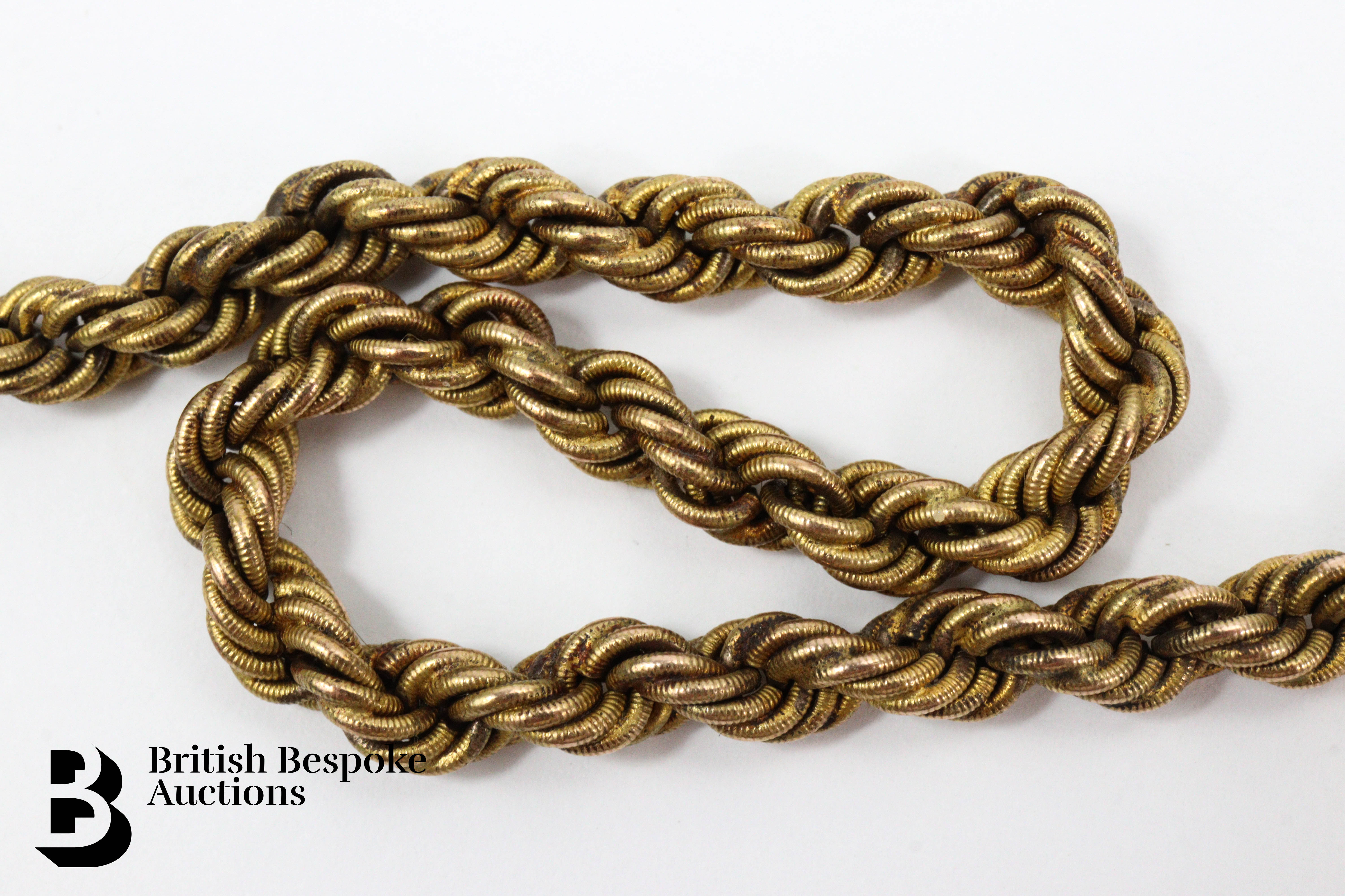 9ct Gold Rope Fob Chain - Image 6 of 7