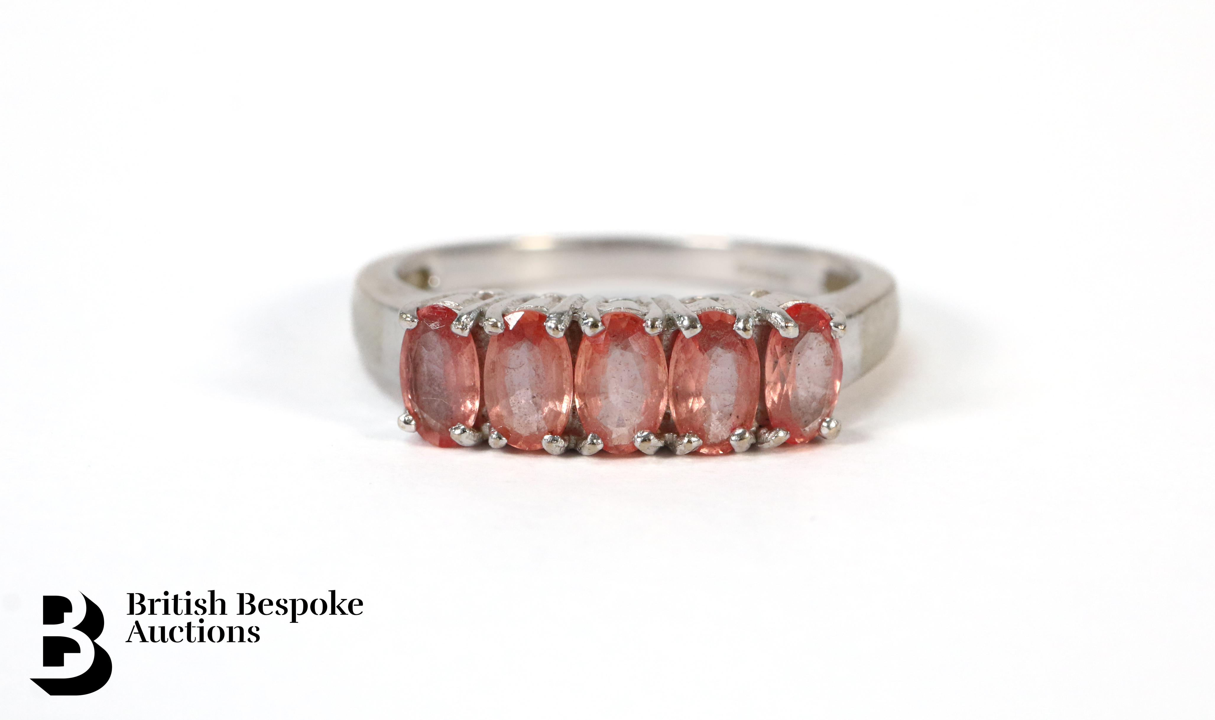 18ct White Gold Celone Padparadscha Sapphire Ring