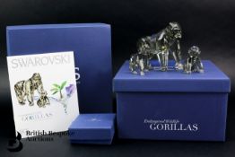 Swarovski Crystal Society SCS Endangered Wildlife Gorillas Signed by Designer