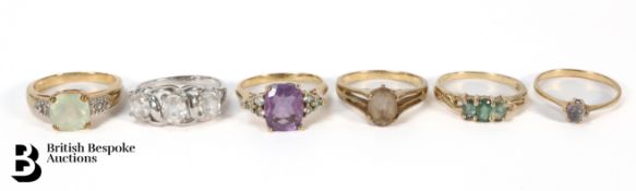 Six 9ct Gold Rings