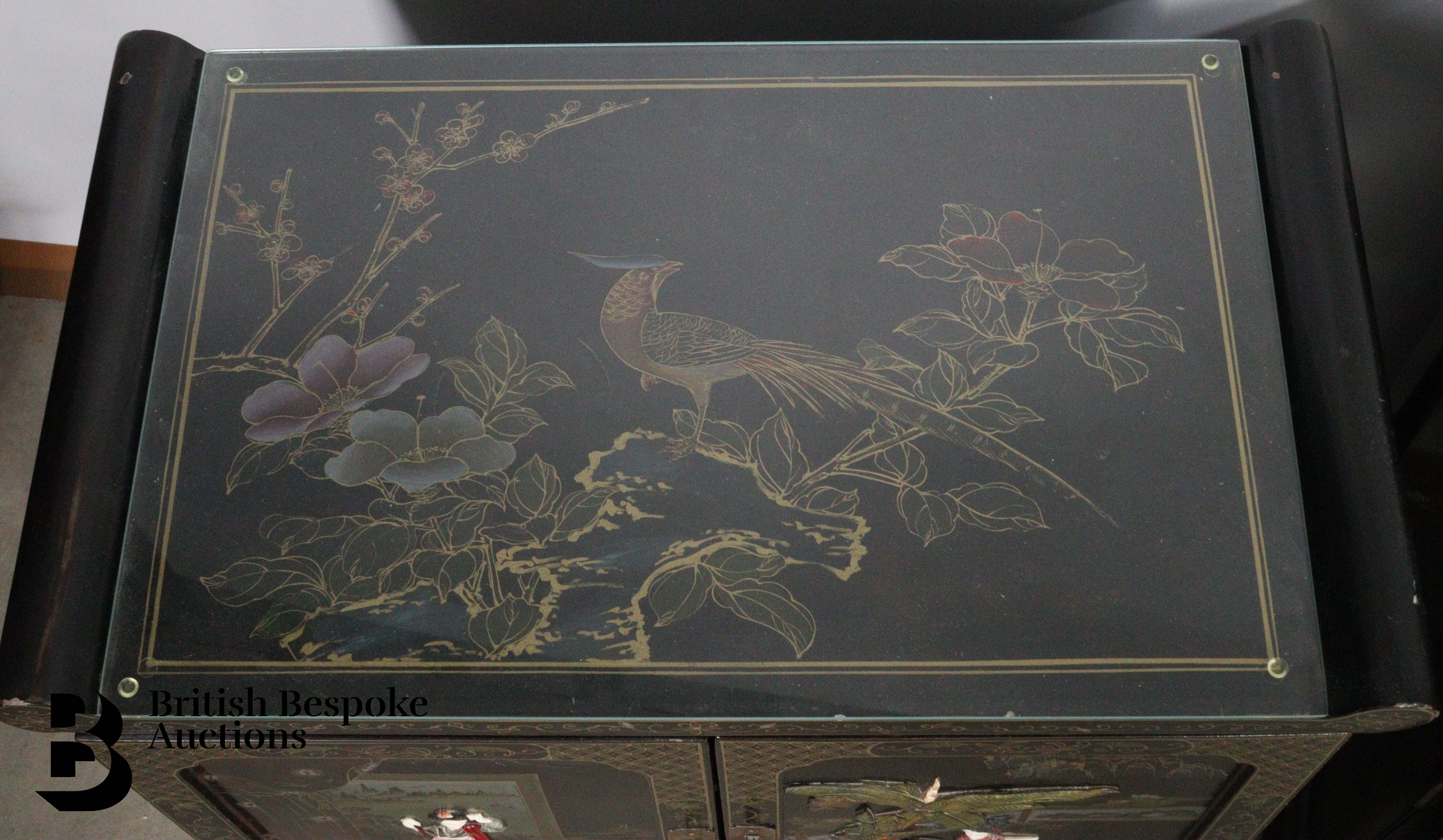 Early 20th Century Chinese Black Lacquer Cabinets - Image 4 of 7