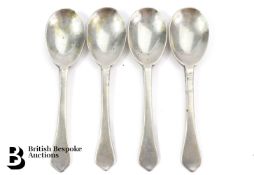 Set of Four Queen Anne Silver Spoons