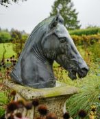 Verdigris Cast Bronze Horse Head