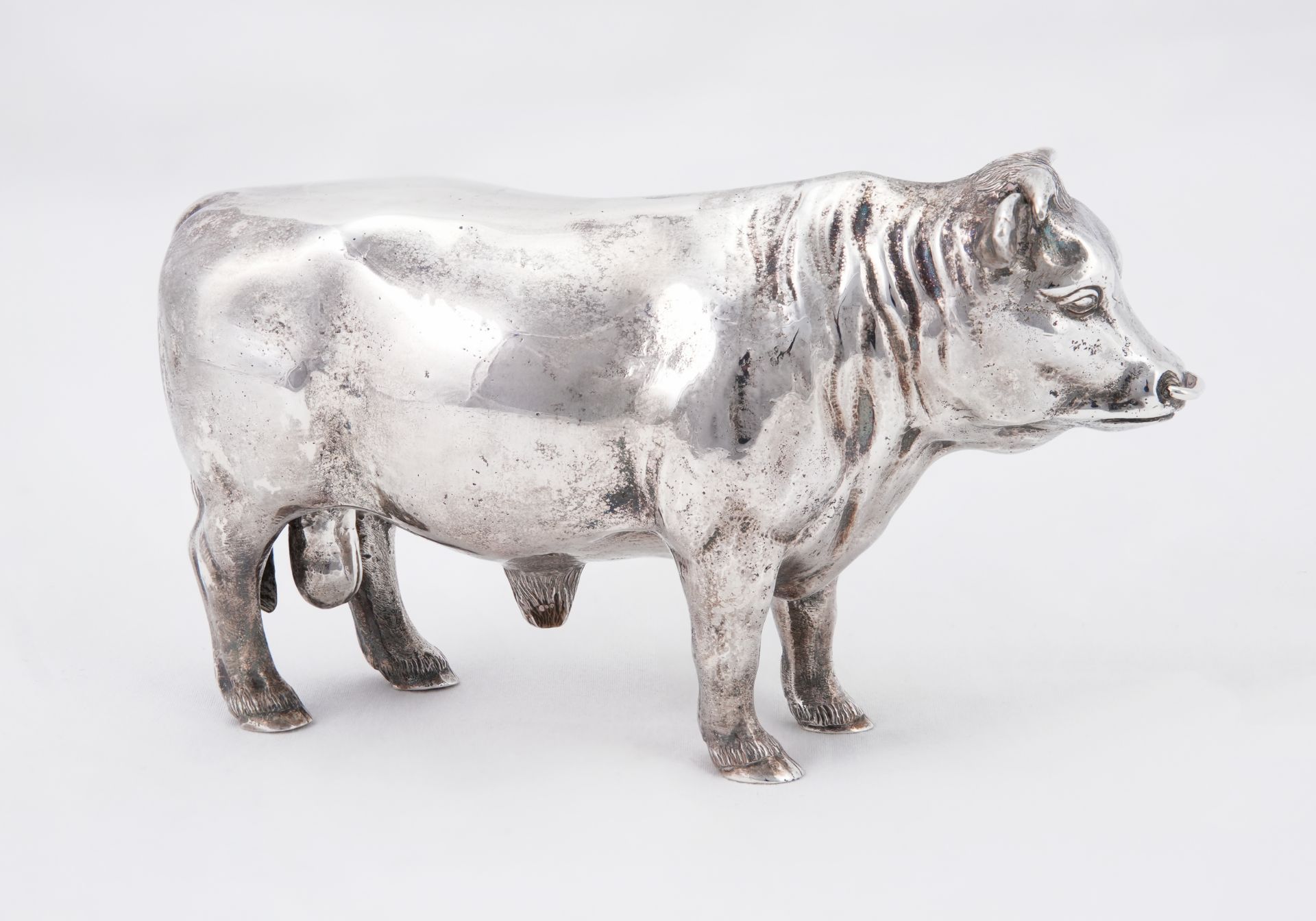 Sterling Silver Figure of Bull - Image 2 of 4