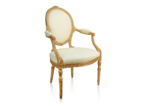 George III Carved Gilt Wood Armchair