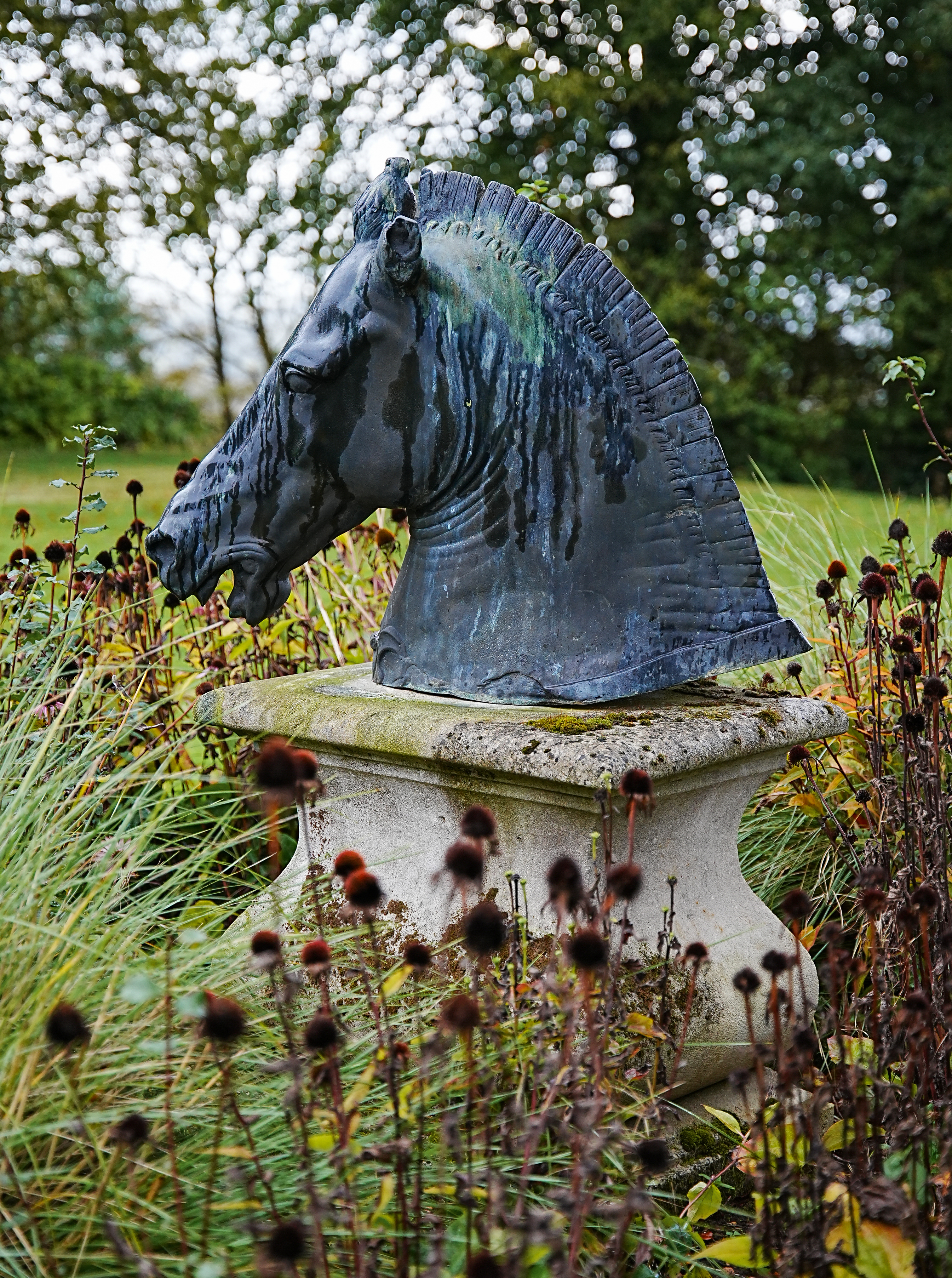 Verdigris Cast Bronze Horse Head - Image 7 of 7