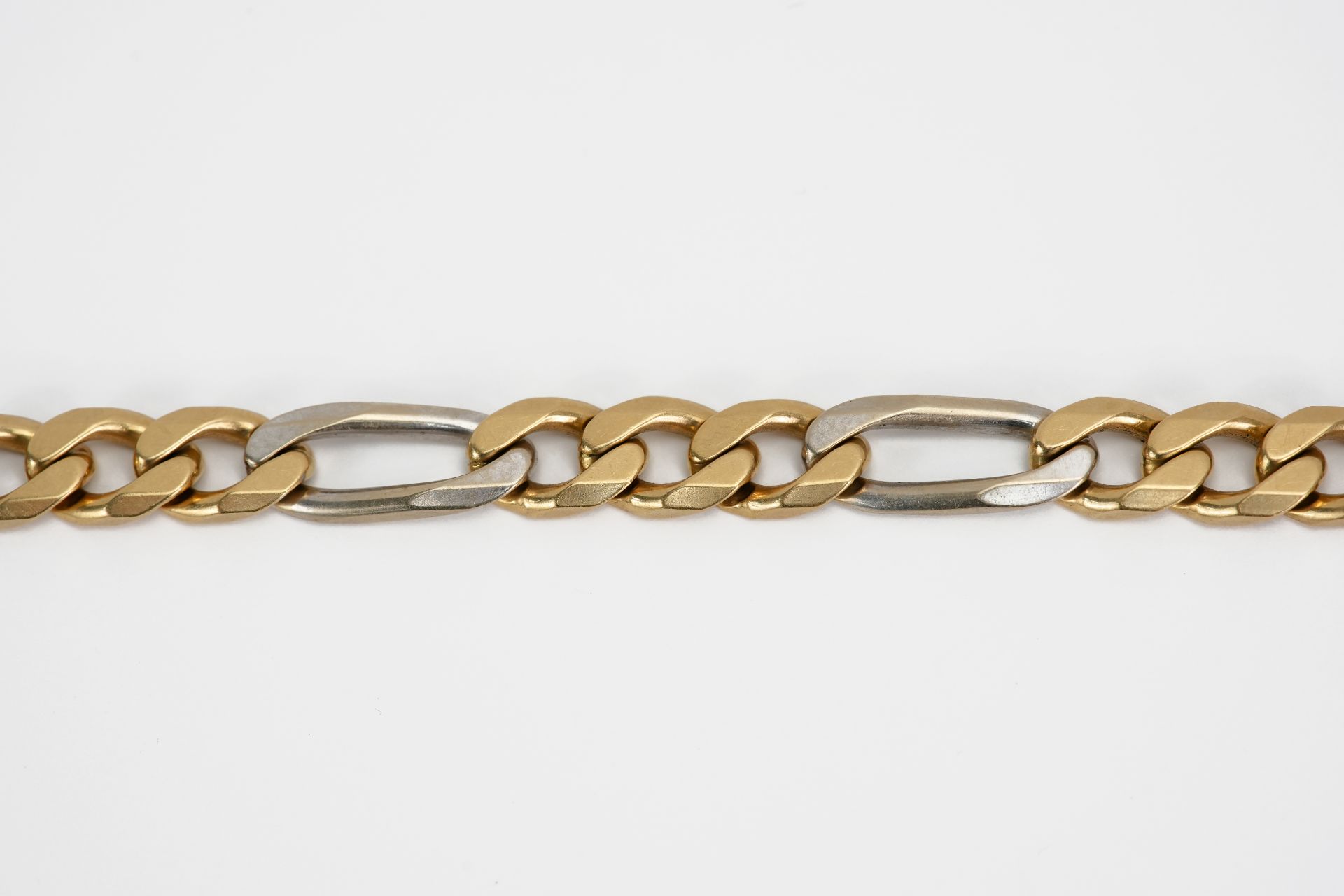 Italian 18ct Yellow and White Gold Curb Link Bracelet - Image 3 of 3