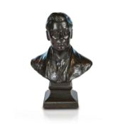 English Bronze Bust of Statesman Joseph Chamberlain