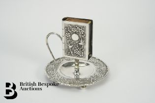 Chinese Export Silver Match Box Stand