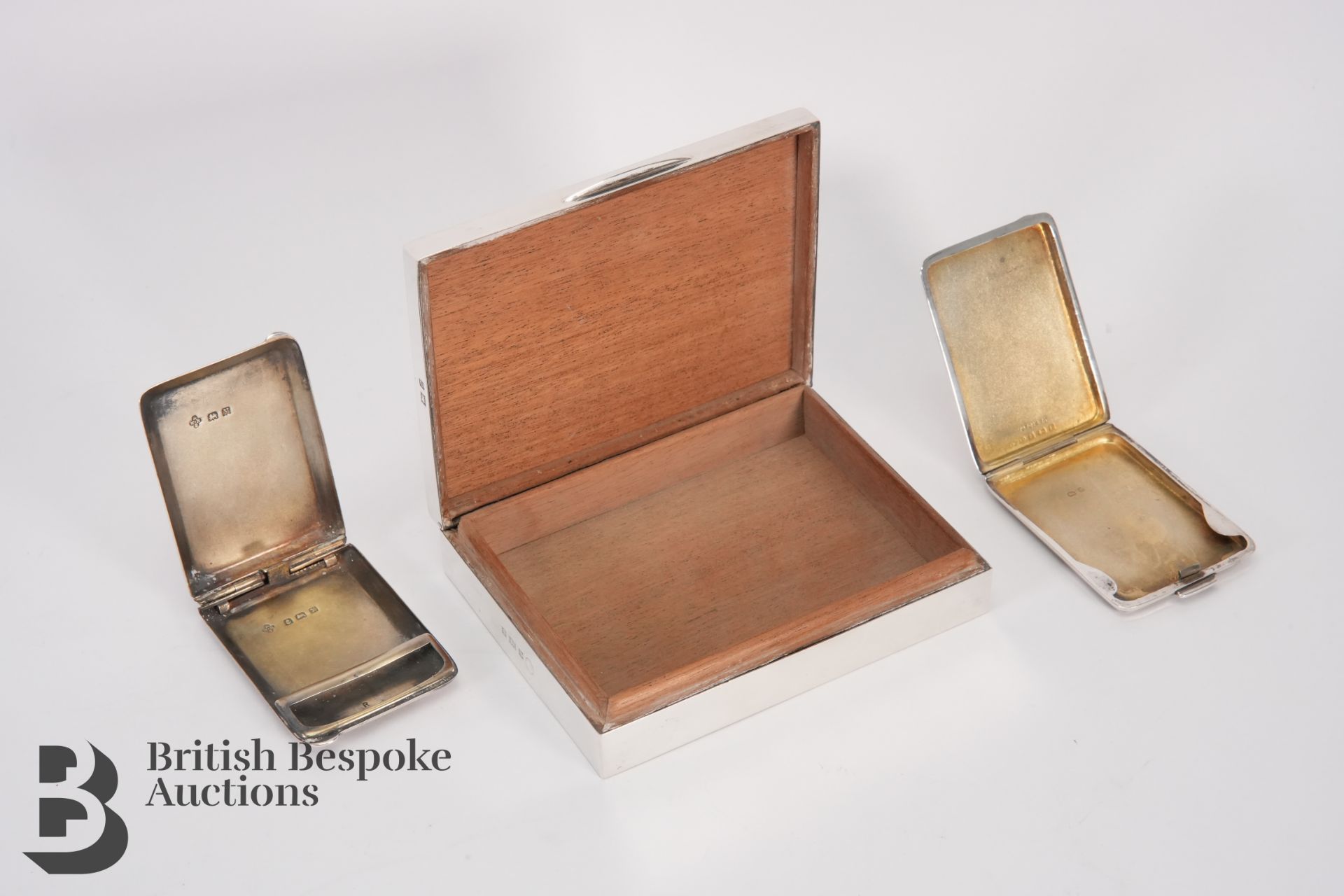 Silver Cigarette Box and Match Cases - Image 2 of 2