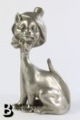 Nickel Plated 1920s Cat Accessory Mascot